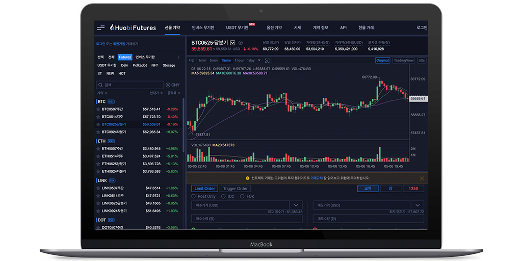 Huobi 가상화폐 선물 거래