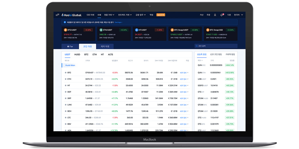 Huobi 가상화폐 거래소